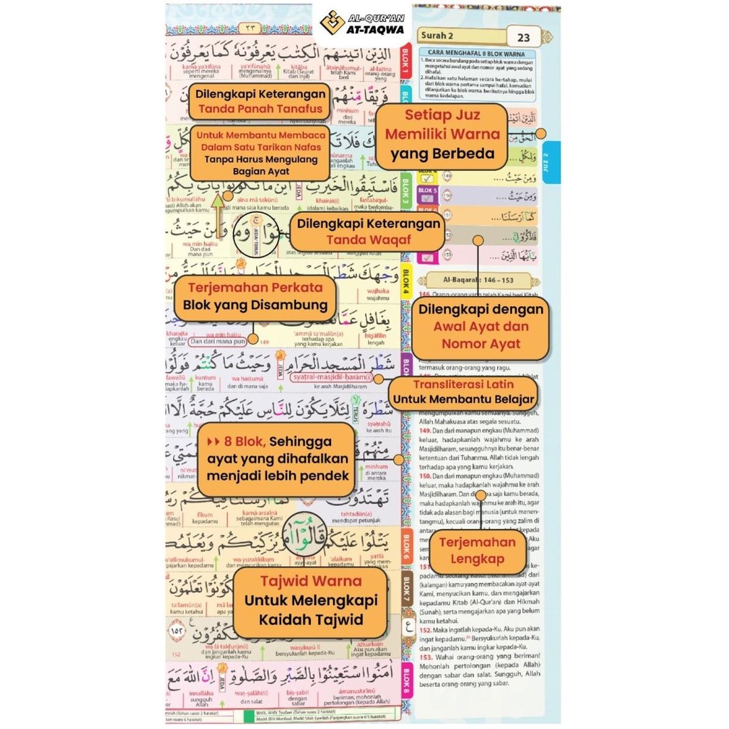 Al Quran Per Juz Ukuran Besar A4 (30 Juz) - Quran At Taqwa Praktis