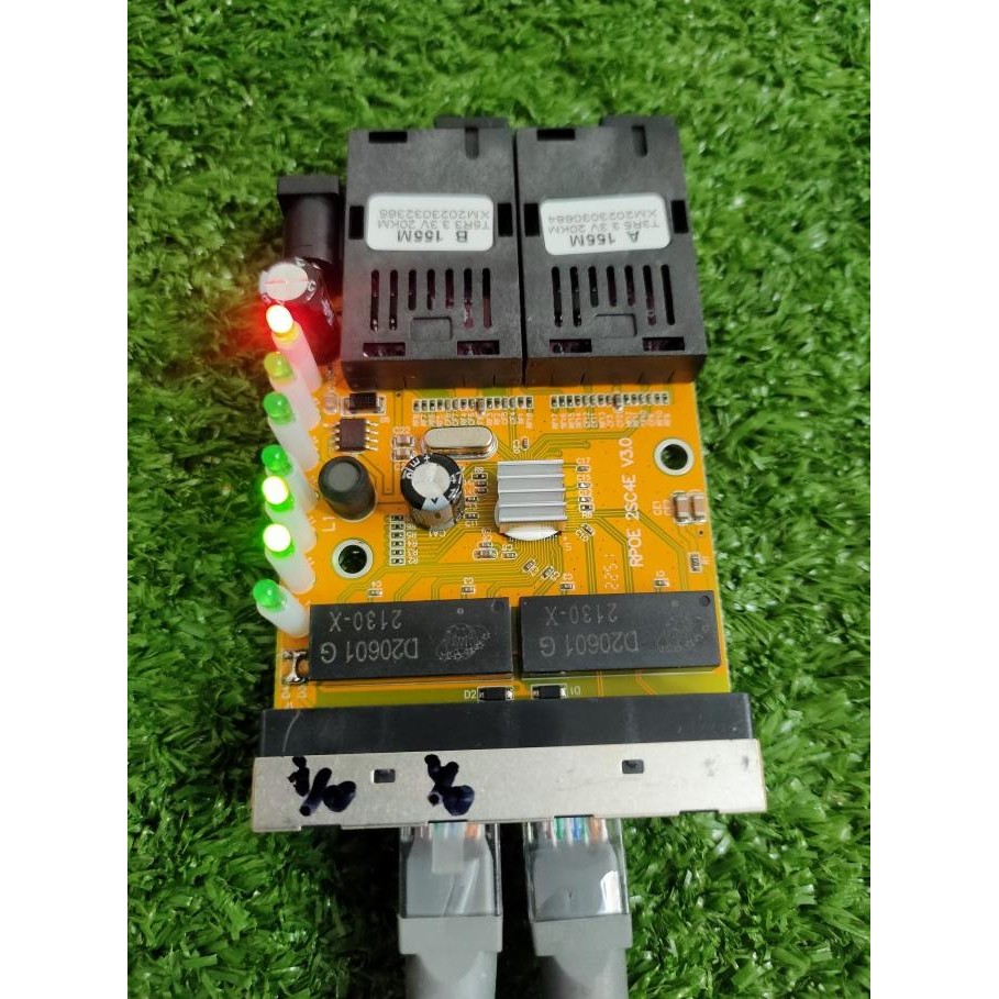 2SC 4E | 2FO 4RJ45 HTB Media Converter modif input/output POE