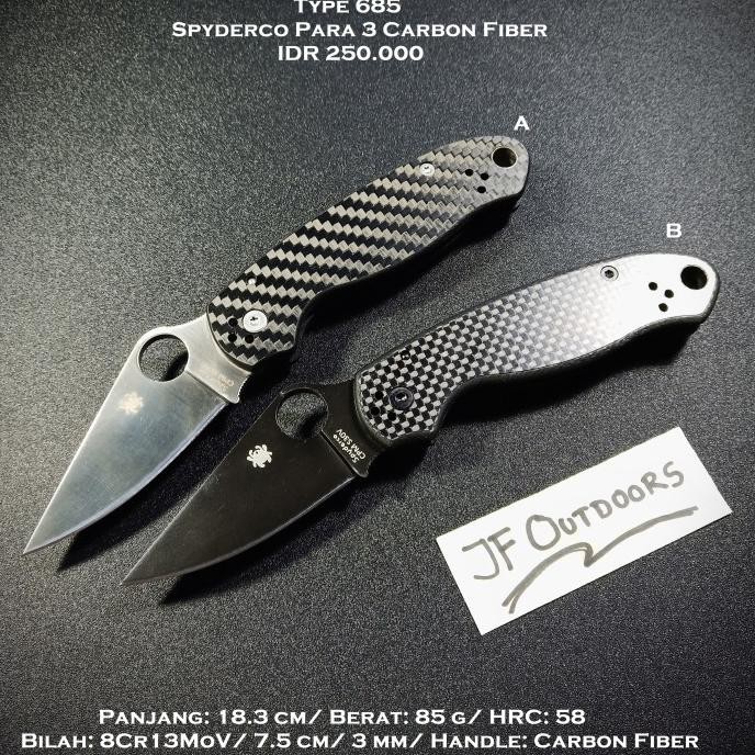

Berkualitas Pisau Outdoor Camping EDC Spyder Para 3 Carbon Fiber Bearing System