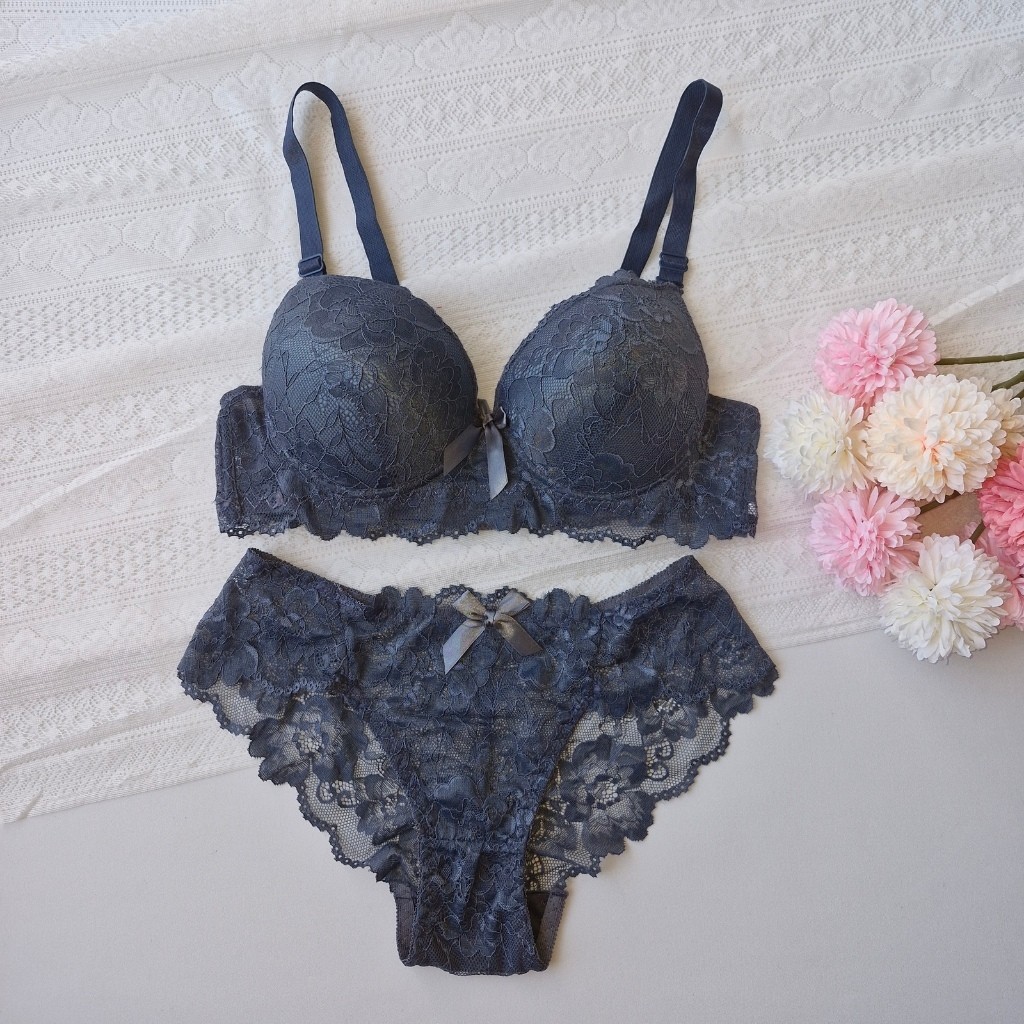 Set Bra Bh Dan Cd Wanita Dewasa Ibu2 Lingerie Setelan Pakaian Daleman Cewek Tanpa Kawat Sepasang Cel