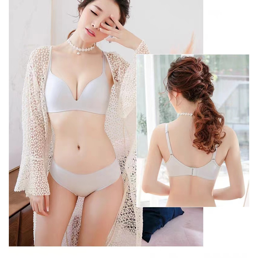 Set Bra Setelan Pakaian Daleman Cewek Tanpa Kawat Satu Paket Kutang Cawet Remaja Prmpuan Terbuka Bh 