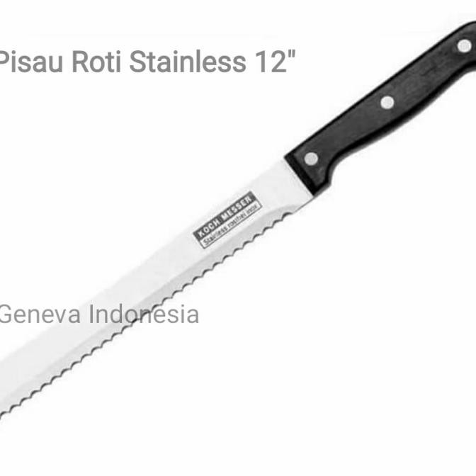 

Berkualitas Pisau Roti Gerigi Stainless Tebal Gagang Hitam 12 inch