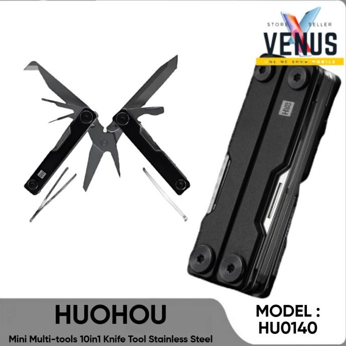 

Berkualitas Huohou Pisau Lipat Multifungsi 10in1 Mini Knife Tool Stainless Steel