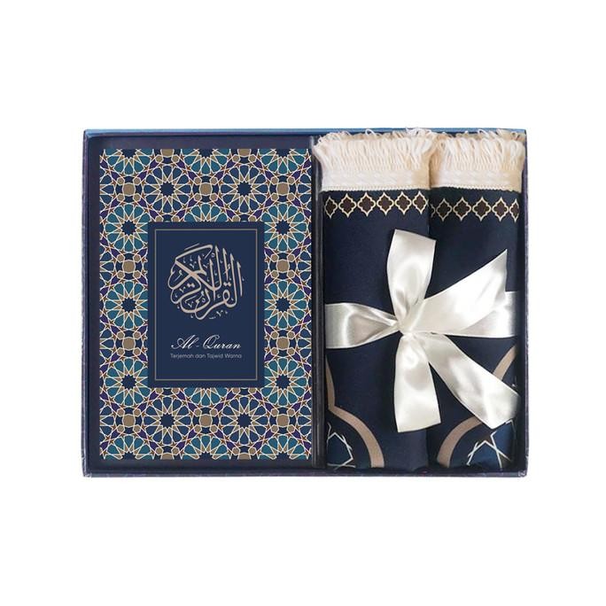 SALE Sajadah Travel dan Al-Quran Serimpu Royaz Navy