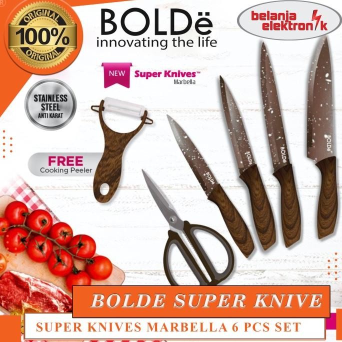 

Berkualitas PISAU GUNTING DAPUR BOLDE SUPER KNIVES MARBELLA 6 PCS SET