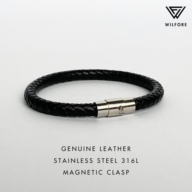 ori - gelang kulit pria premium leather magnet original - wilford sora bracelet