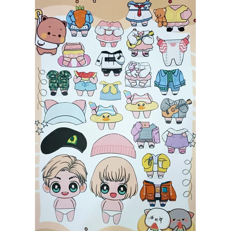 ori - bongkar pasang baju kertas magnet dress up doll busy page bp bpan ib