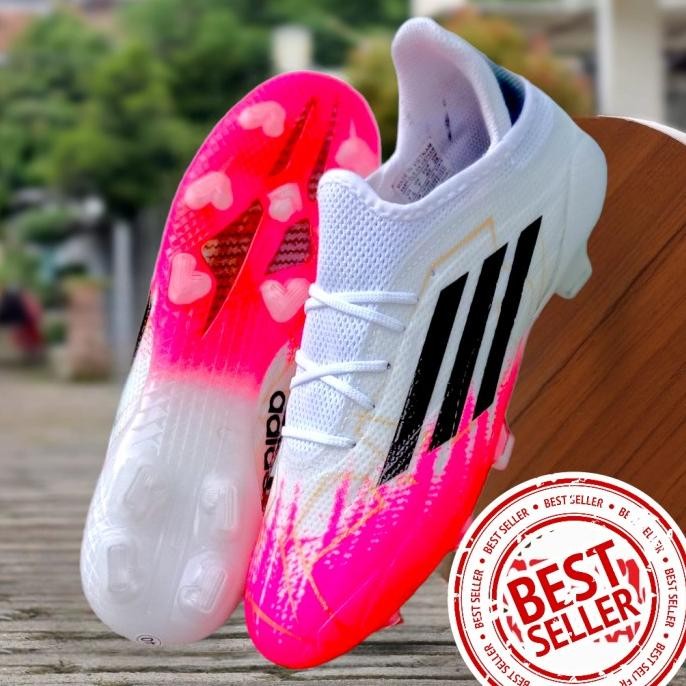 SEPATU BOLA ADIDAS ADIZERO X PUTIH PINK SEMIBOOT