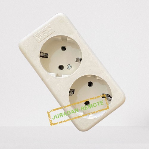 STOP KONTAK 2 LUBANG TANPA KABEL COLOKAN 2 LUBANG TANPA KABEL TERMINAL KUNINGAN