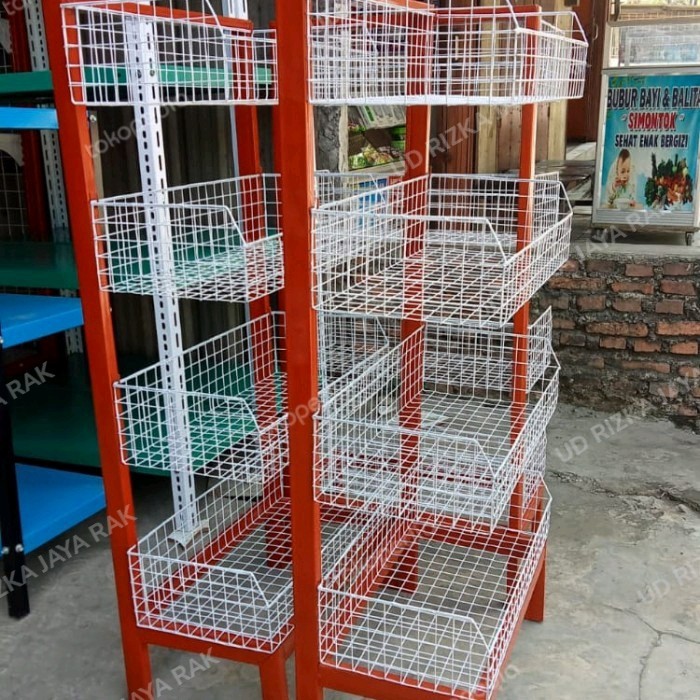 Rak ciki toko warung Chiki Snack serbaguna 4 susun murah