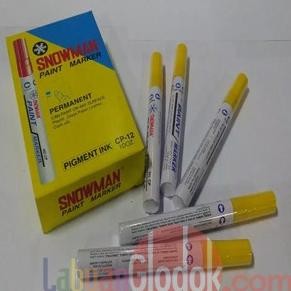 

TERBARU - Spidol Permanent Paint Marker Snowman Kuning Isi 12 Pcs