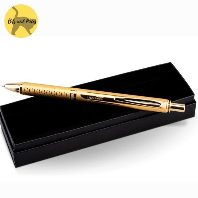 

TERMURAH - Pentel Energel Alloy RT Retractable 0.7 Gel Pen + Giftbox Gold Barrel