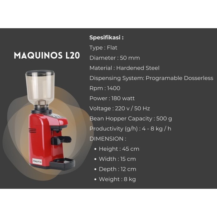 PROMO Kopi Grinder / Coffee Grinder MAQUINOS E75 / E75T