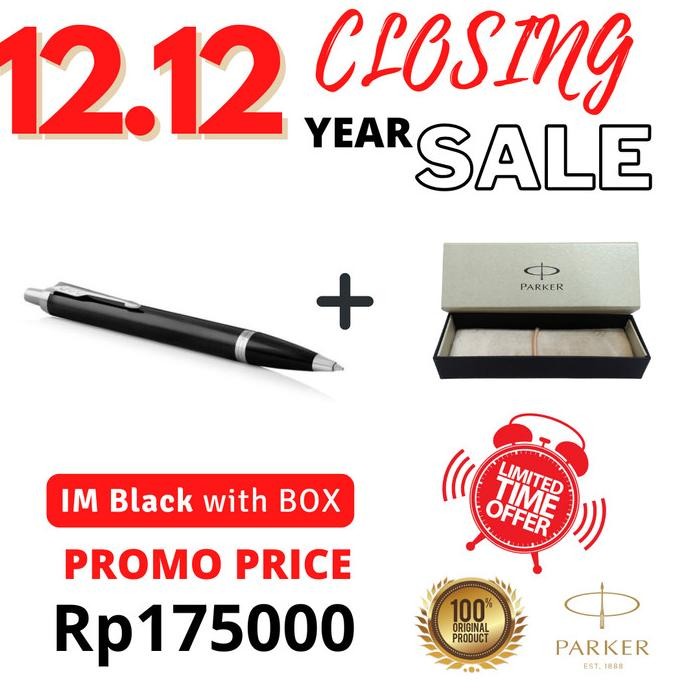 

TERLARIS - Parker IM Black Chrome Retractable Ballpoint with Chrome Trim - "ORI