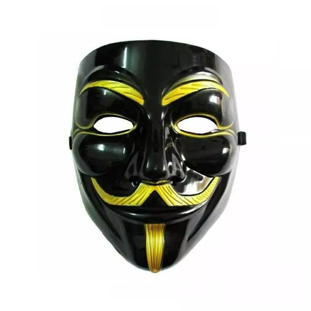 topeng hacker hitam anonymous vendetta / topeng pesta / topeng pelastik /topeng keren