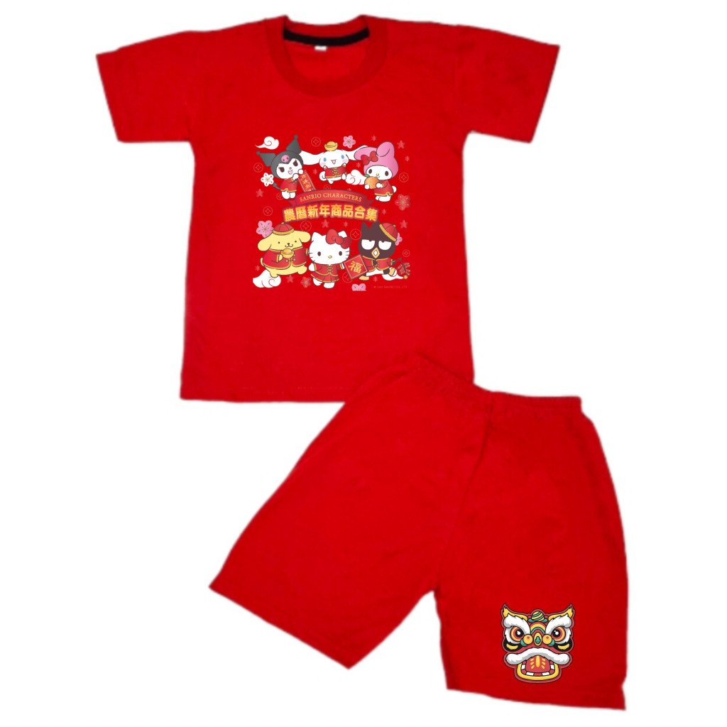 Setelan Baju Imlek Atasan Bawahan Anak 2In1 Imblek China Oneset Bocah Tanggung Shio Outfit Chinese D