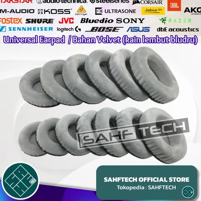 

TERSEDIA VELVET GREY UNIVERSAL EARPAD EARCUP EAR PAD CUP BANTALAN BUSA FOAM