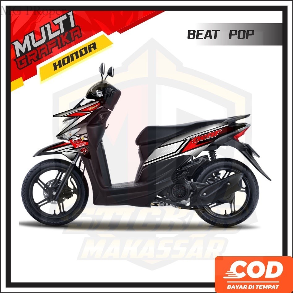 Striping Decal Aksesoris Emblem MotorSeteriping Honda BEAT POP  Injeksi 2014 2015 2016