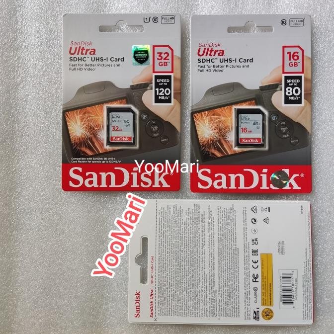 TERBARU - Memori Sandisk original memory card camera SDHC card 16 32 64 128 Gb