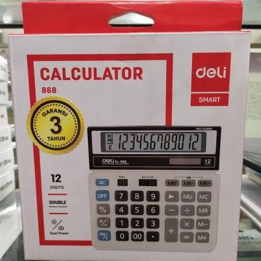 

BEBAS ONGKIR - Kalkulator/ Calculator 12 Digits Deli DL-868