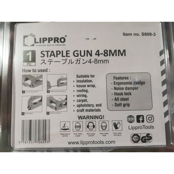 

Terlaris Lippro Staples Gun 4 - 8 Mm Tacker Staple Stapler Jok Tembak Hekter New