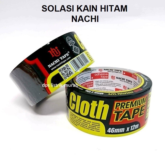 

><><><] Lakban Kain Hitam / Isolasi Tape Nachi 2" x 12 Meter (46mm x 12 Meter)