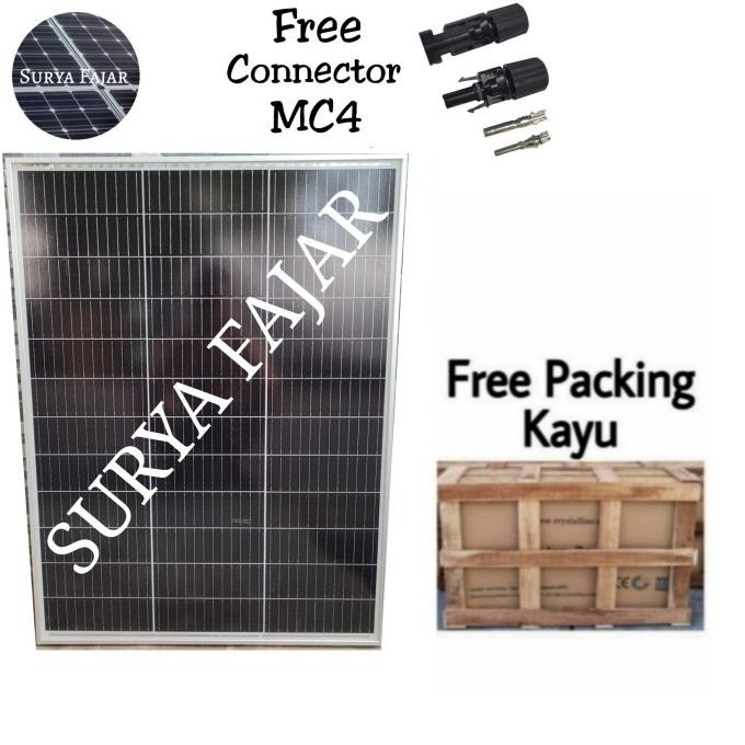 Solar Panel Solar Cell Panel Surya 120wp Mono Free Packing Kayu