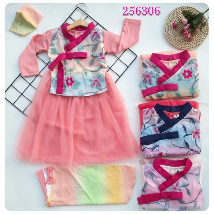 OBRAL Baju Gamis Muslim Anak Perempuan Tutu Kimono Bordir