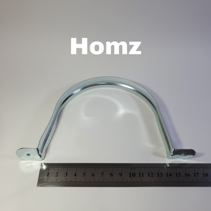 Klem Plat Besi 4" inch Tebal/Pipe Clamp/Klem Omega Galvanis Seng/Pipa