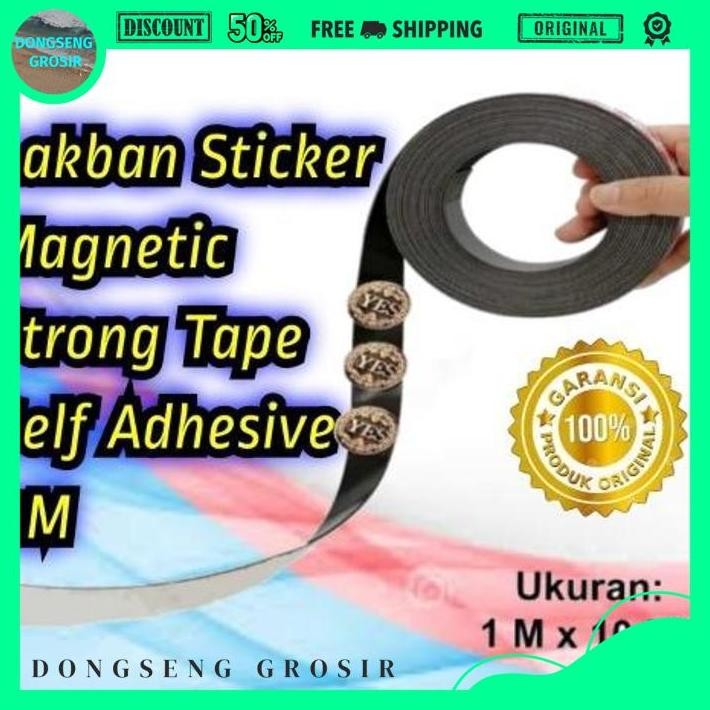 

LAKBAN STICKER MAGNETIC STRONG TAPE SELF ADHESIVE 1M DONSENG GROSIR TERMURAH !!