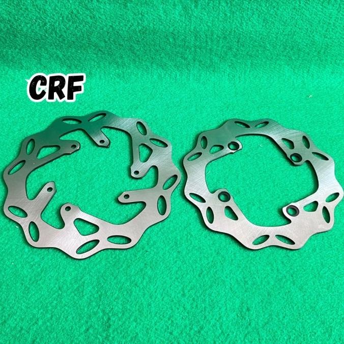 PIRINGAN CAKRAM DEPAN BELAKANG MOTOR CRF KLX 150 BAHAN BAJA TEBAL 4MM DISC CAKRAM 1 SET DISK CAKRAM 