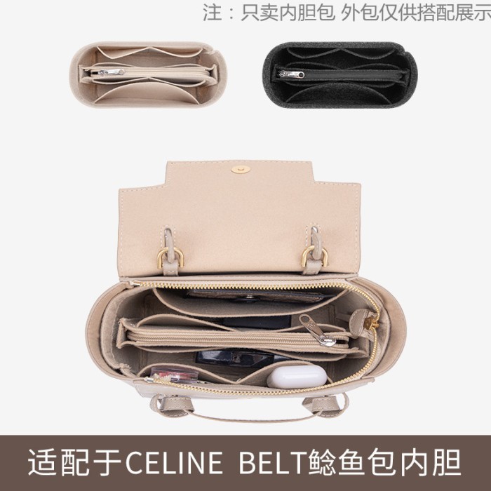 Felt Bag Organizer For Micro Belt Middle Zip / Organiser Tas Celine Terjamin
