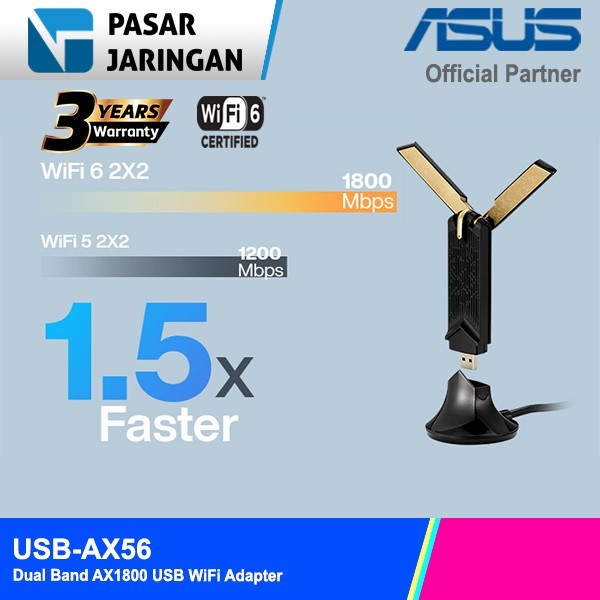 ASUS USB-AX56 Dual Band AX1800 USB WiFi 6 Adapter