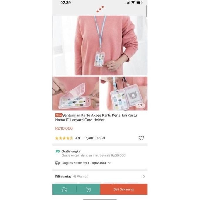 

pui Gantungan Tali Tempat Kartu Name Tag / ID Card Holder Kulit Sintetis