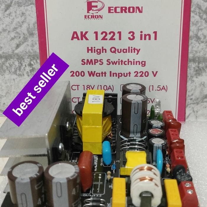 SMPS TRAFO SWITCHING 10A CT 18V 200WATT EXTRA 1.5A CT15&0-12V Import Premium
