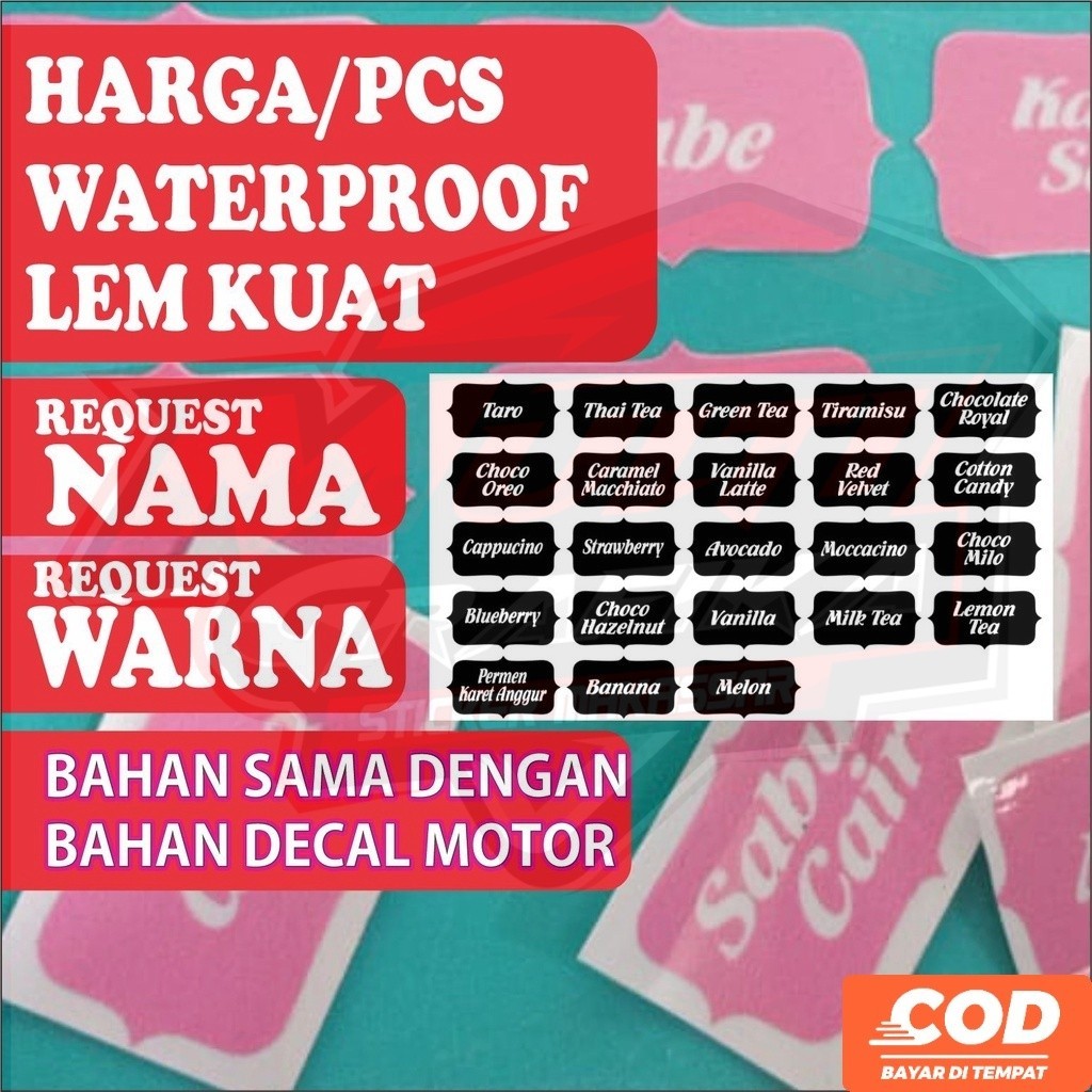 Stiker Label Nama Bumbu Dapur sticker Lebel Toples wadah Prodak Minuman Makanan Buku