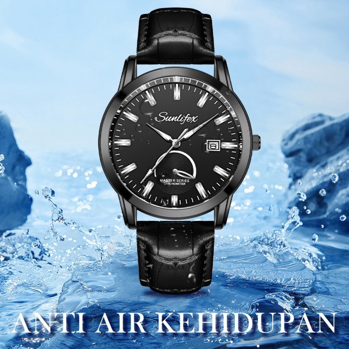 Sunlifex Jam Tangan Pria Original Kuarsa Klasik Santai Calendar Jam
