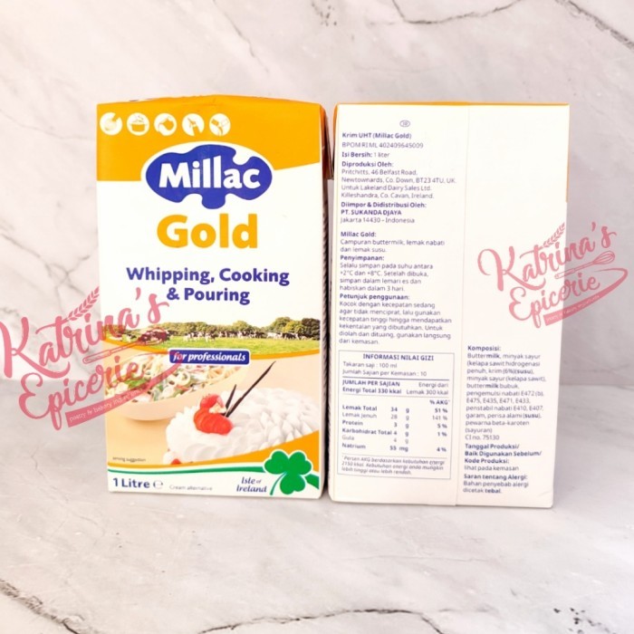 

BERKUALITAS millac gold whipping crem & cooking cream Kode 1042