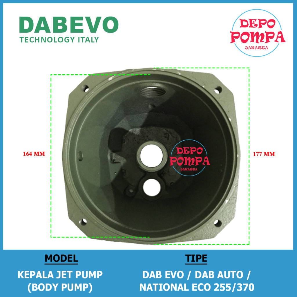 Kepala Jet Pump / Body Pump Pompa Jet Pump DABEVO NATIONAL 255/370