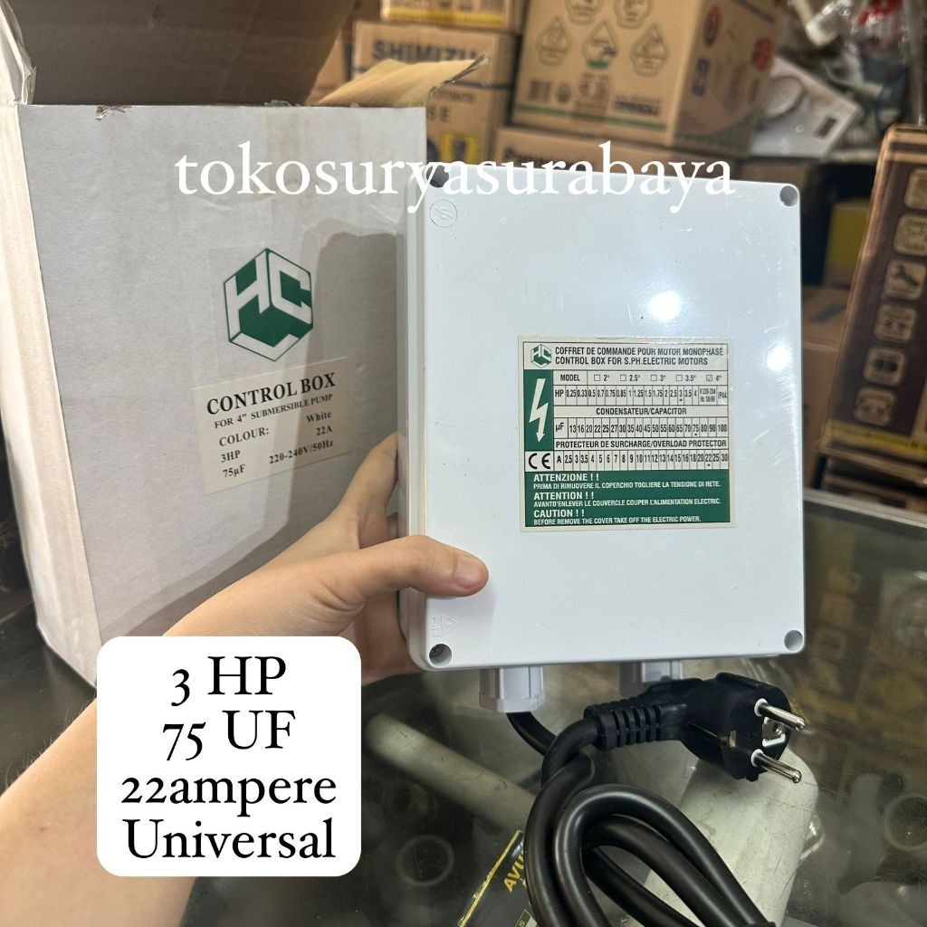 Control Box 3 HP 75 uf - Control box pompa submersible Firman 3HP / 2,2KW / 75UF