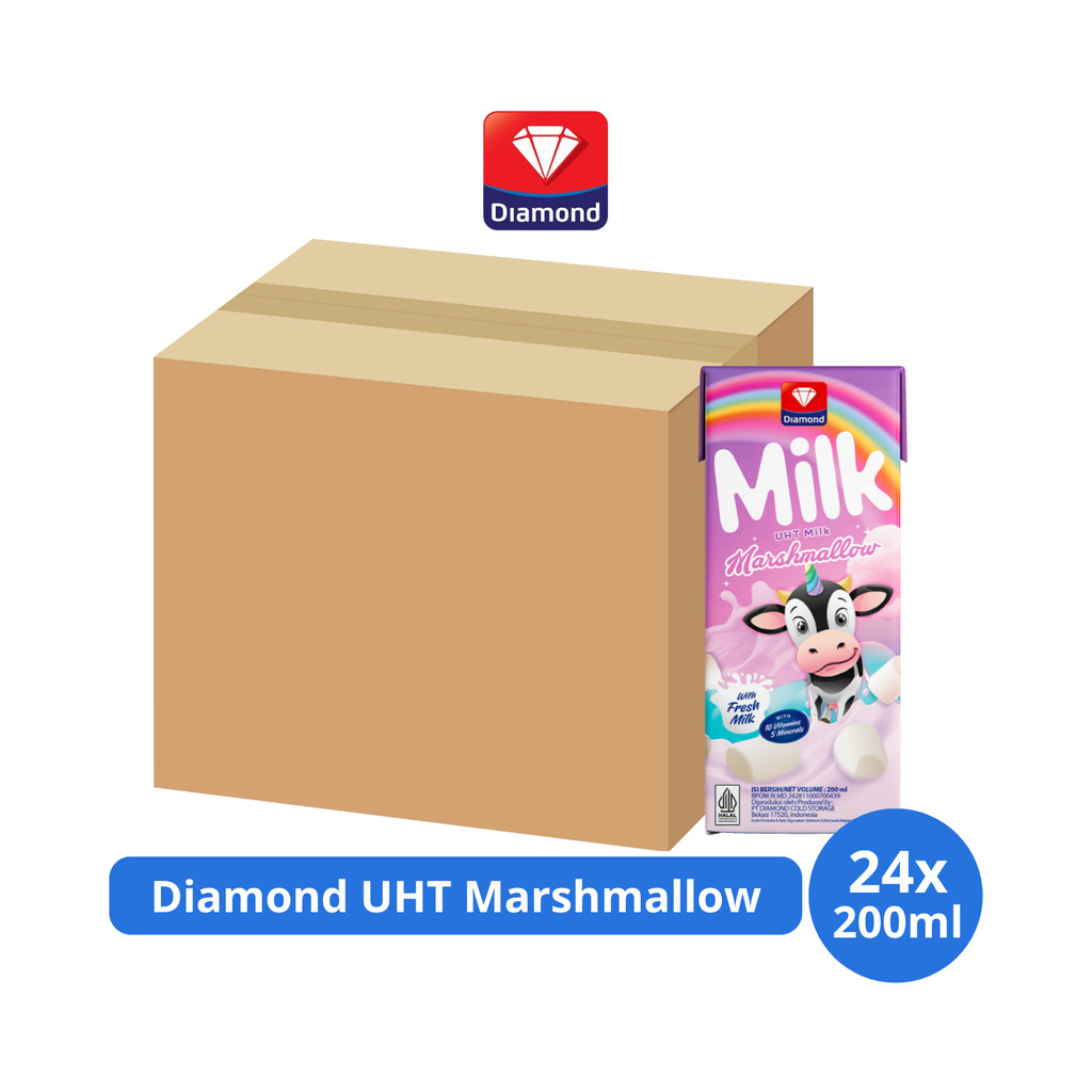 

Diamond Milk Susu UHT Marshmallow 200ml x 24 pcs [Karton]