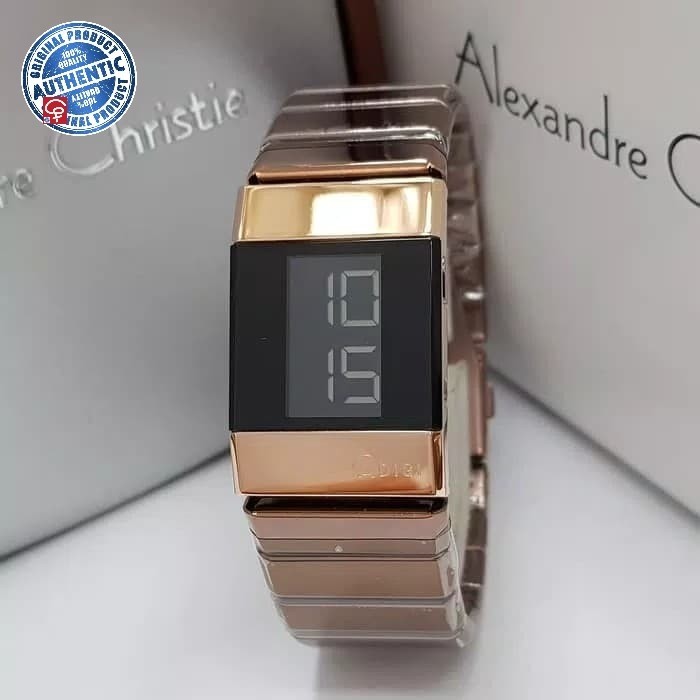 Alexandre Christie Ac9100 Ac 9100 Brown Jam Tangan Digital Komplit