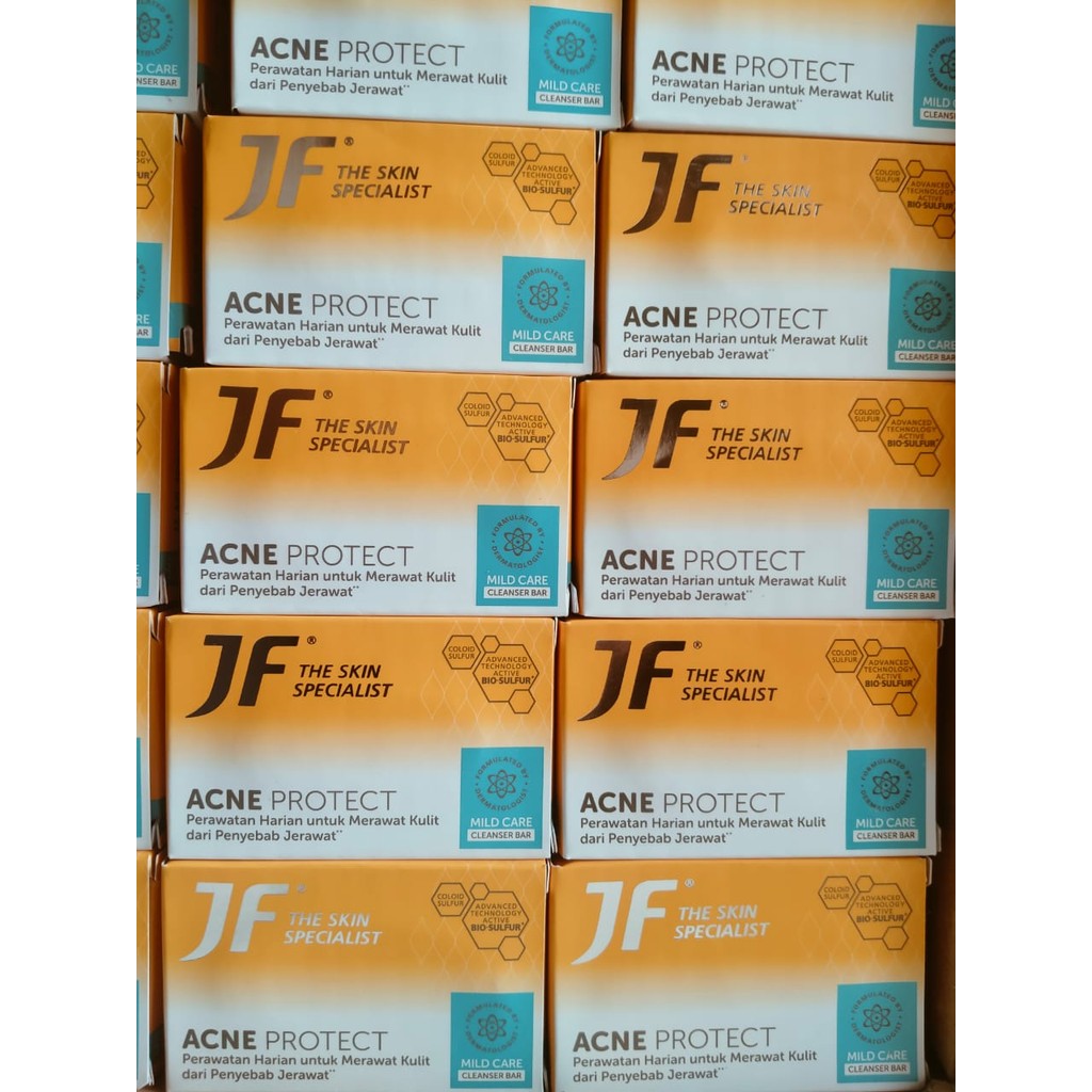 Sabun JF sulfur Anti acne Protect merawat kulit berjerawat Cleanser Bar Mild Care 90gr