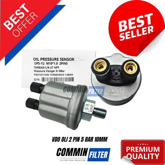 VDO SENSOR TEKANAN OLI SWITCH OLI VDO 5 BAR 2 PINS DRAT 10MM