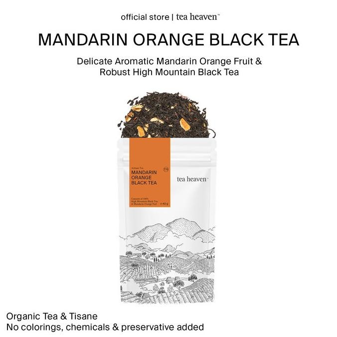 

MANDARIN ORANGE BLACK TEA PREMIUM ARTISAN TEA BLEND TEA HEAVEN SIAP KIRIM