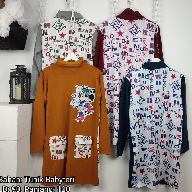 

Sale! Atasan tunik leher panjang motif MINNIE MUSIC