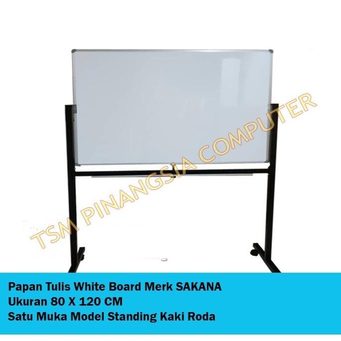 

Terlaris White Board Sakana 80X120 Cm Papan Tulis Whiteboard + Kaki Satu Muka Ready Stok