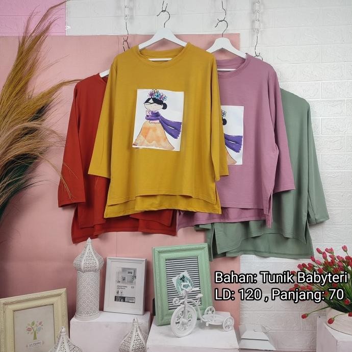 

Sale! Atasan tunik lengkung pendek motif SAKURA GIRL