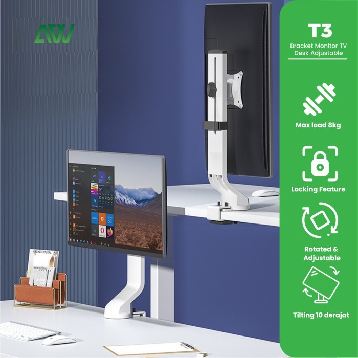 BISA GOSEND T3 BRACKET MONITOR TV DESK ADJUSTABLE MONITOR ARM STAND BRAKET MONITOR