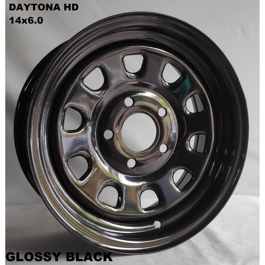 Velg Besi Daytona Hd 14X6.0 5H 114.3 Et+15 Mitsubishi L300 & Grandmax ( Warna Hitam Glossy )